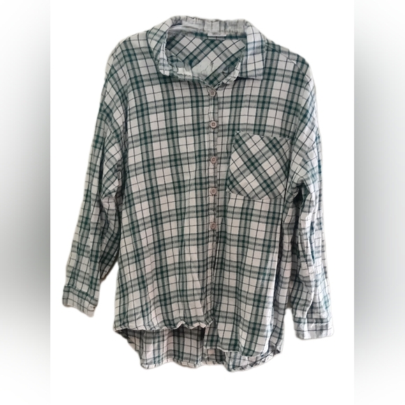 Ardene Sweaters - Ardene Teal and Cream Plaid Shirt